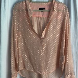 J. Crew Peach Silk Button Down